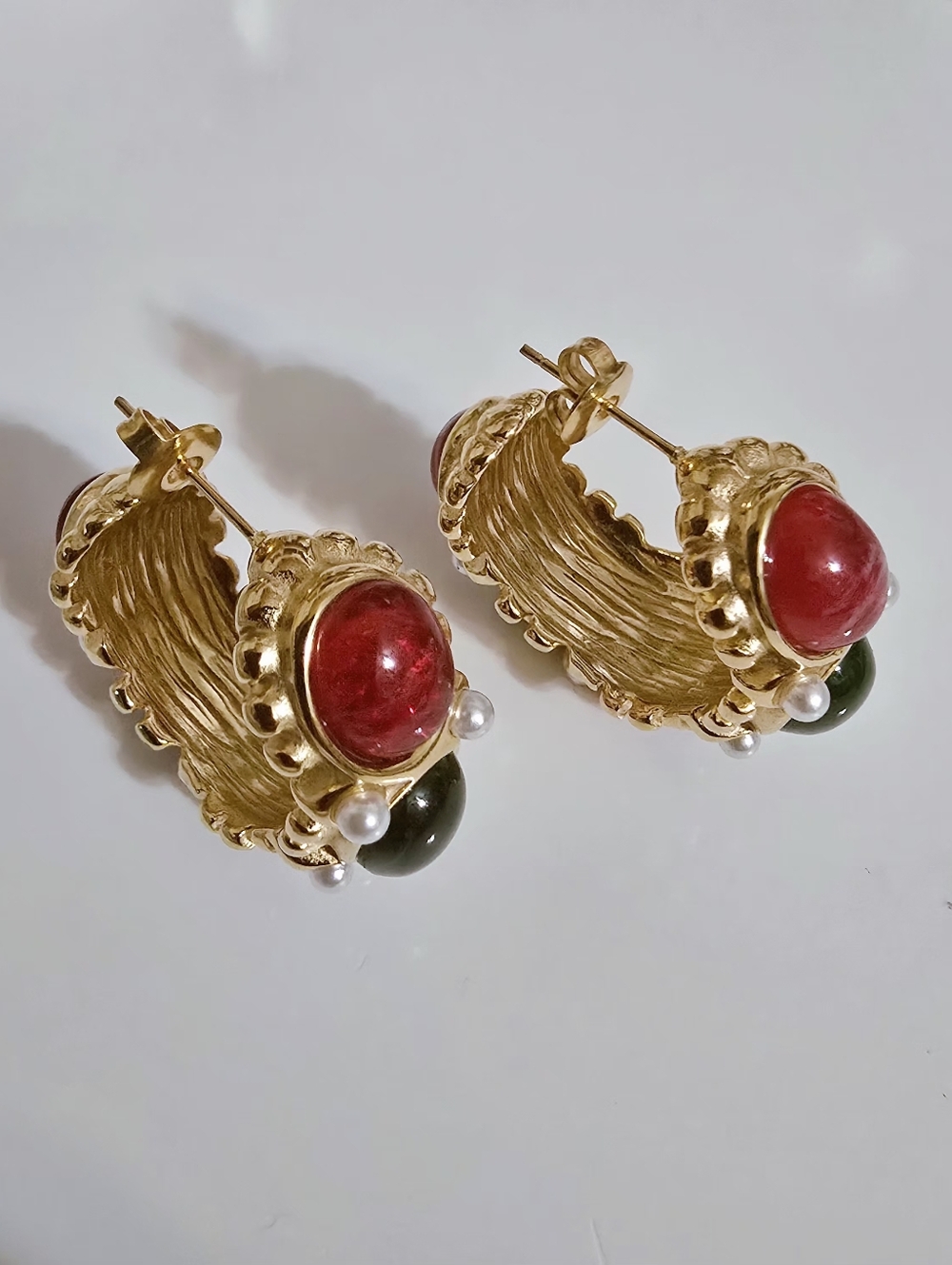 Vintage Style 18K Gold-plated Hoop Earrings